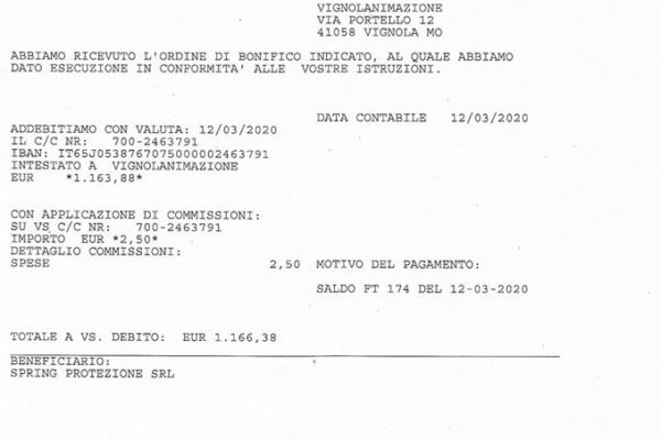 2020.03.12-bonifico pagamento maschere pronto soccorso vignola